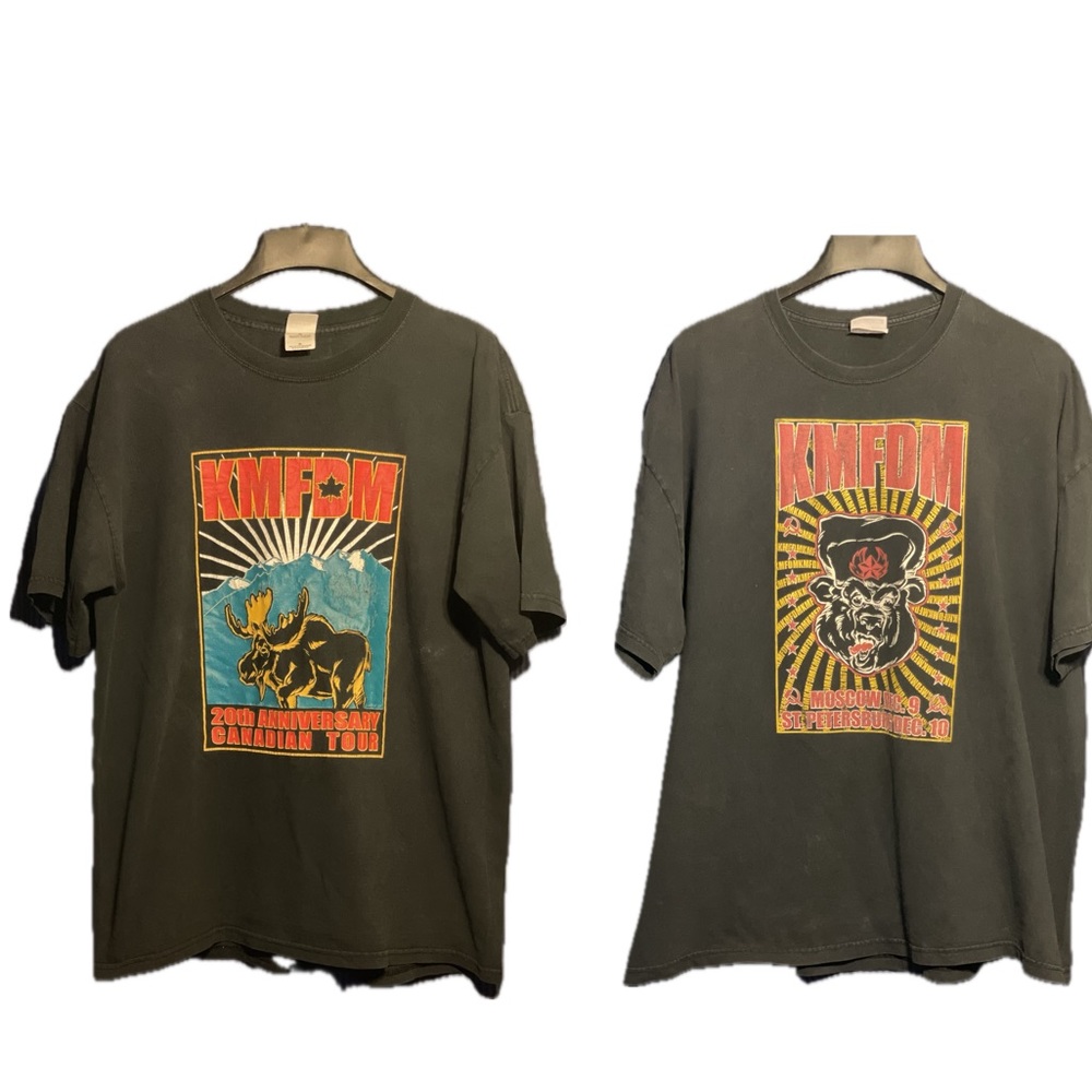 KMFDM 2004 20th Anniversary Canadian Tour Moscow T Shirt Sz XL/2XL (Lot Of 2)